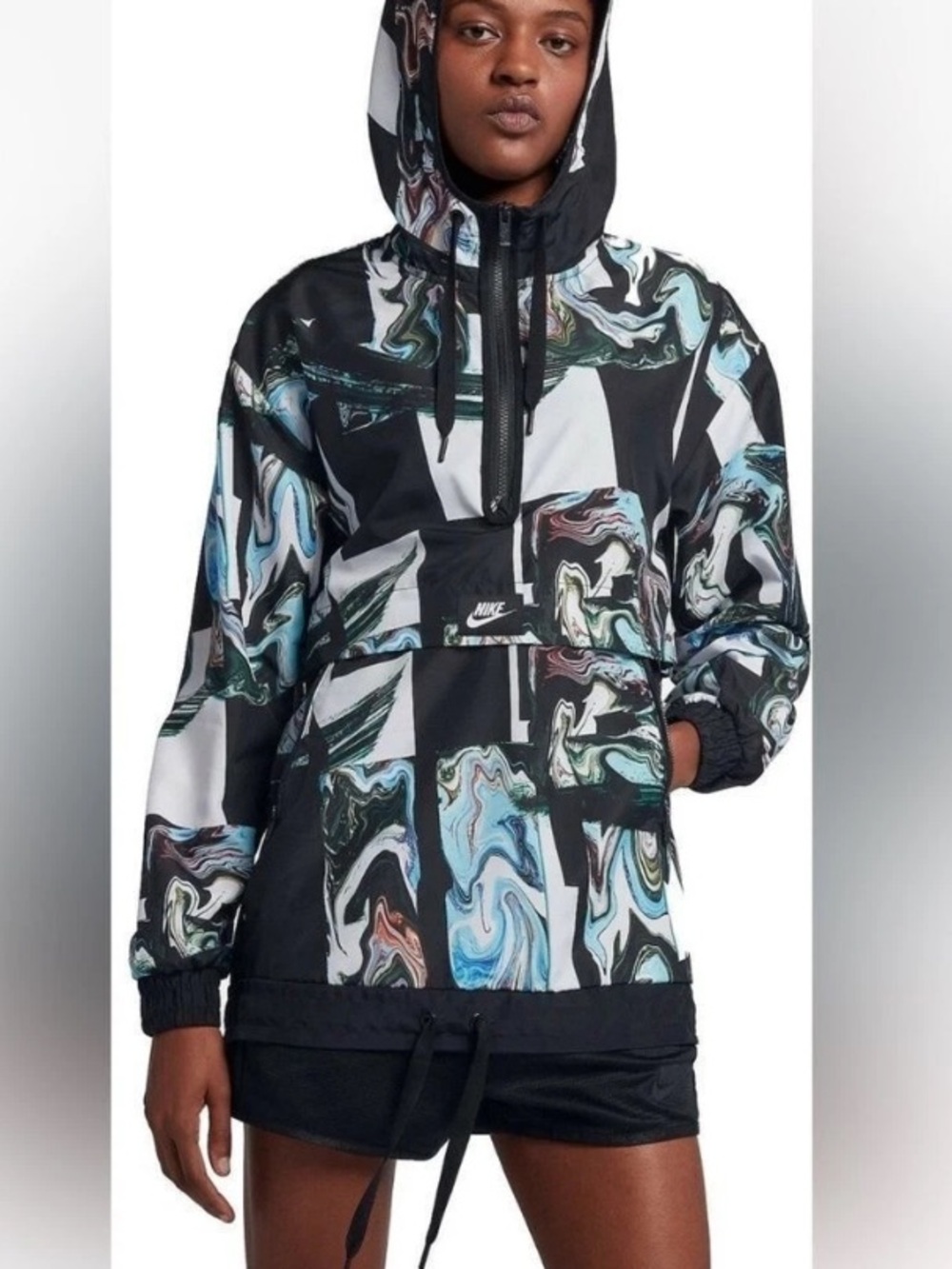 Nike Windbreaker Hoodie Multicolor Marble Swirl Size XL
